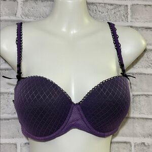 La Vie En Rose Violet underwire Bra with Lace Accents, 36D